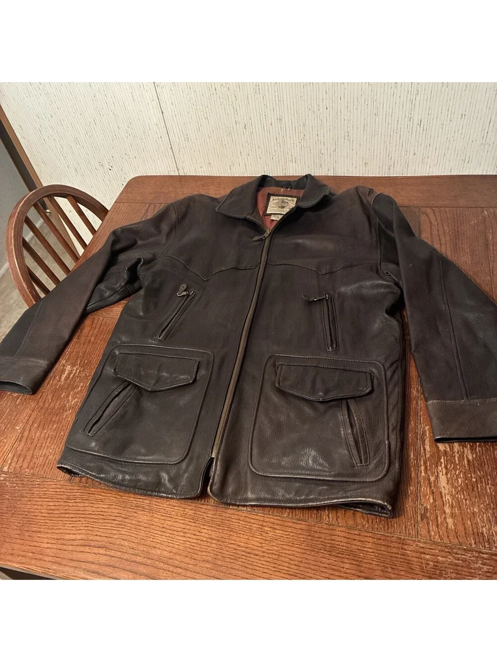 Banana Republic Leather Jacket Men’s M Military  Surplus Safari Vintage Rare